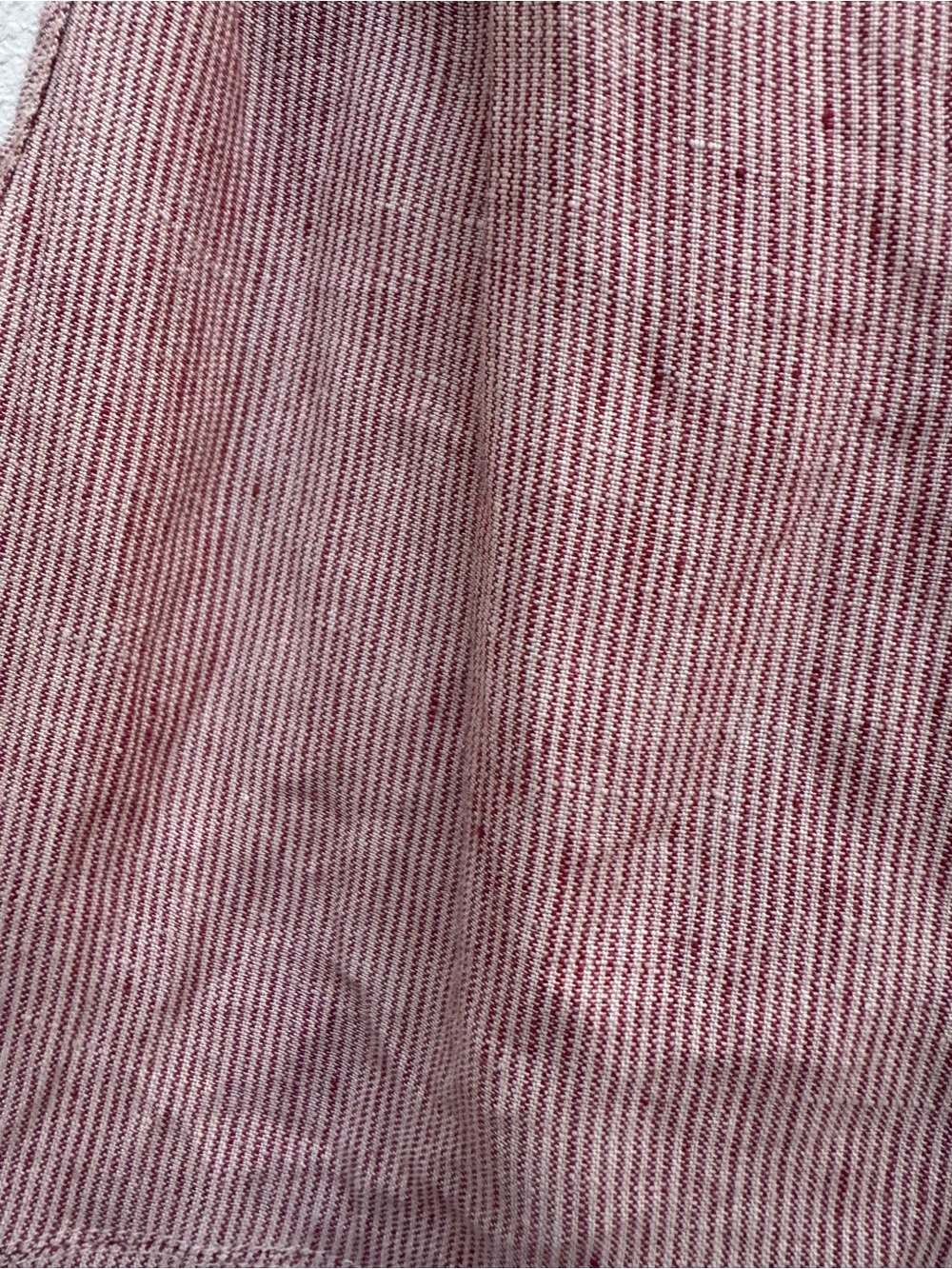 Poetry Yarn Dyed Linen V-Neck Maxi Dress in Red Minimalist Summer - Picture 11 of 16